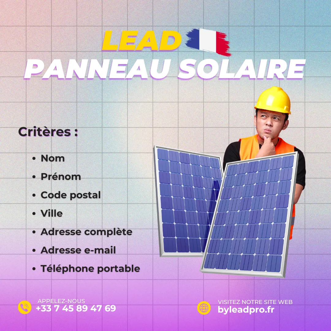 Base de données panneaux solaires – Contacts qualifiés à 0,15€