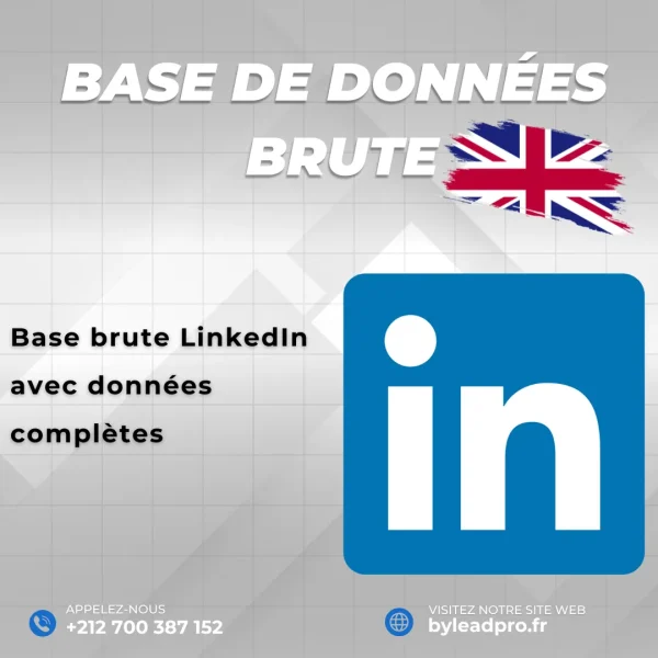 Base de données LinkedIn – Prospects BRUT Royaume-Uni