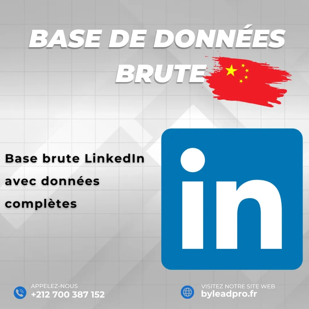 Base de données LinkedIn – Prospects BRUT Chine