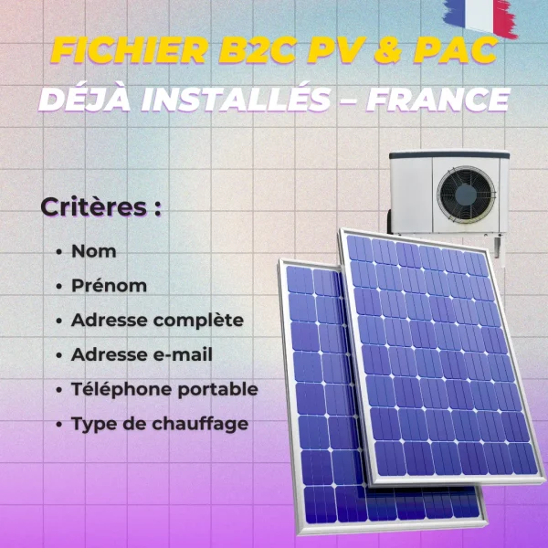 Fichier B2C PV & PAC